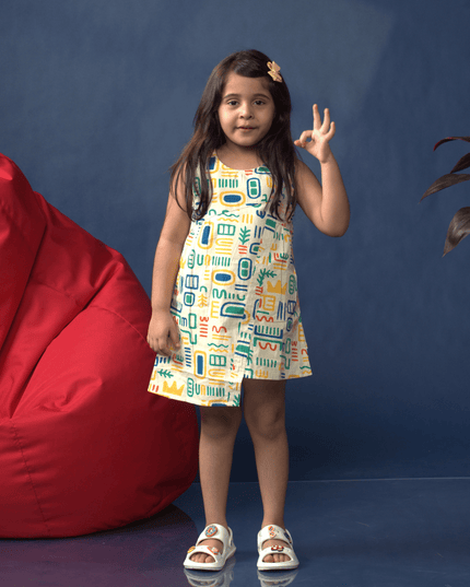 Asymmetric Doodle Dress - Junibear