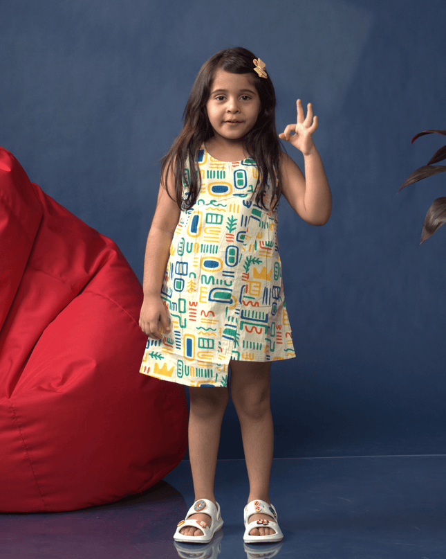 Asymmetric Doodle Dress - Junibear