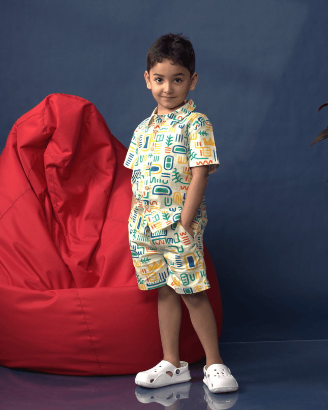 Tribal Trails Woven Shirt & Shorts Set - Junibear