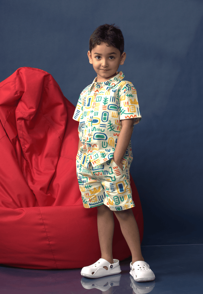 Tribal Trails Woven Shirt & Shorts Set - Junibear
