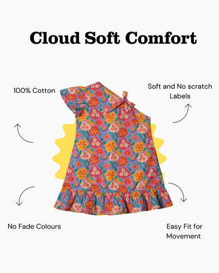 Purple Bloom Ruffle Dress