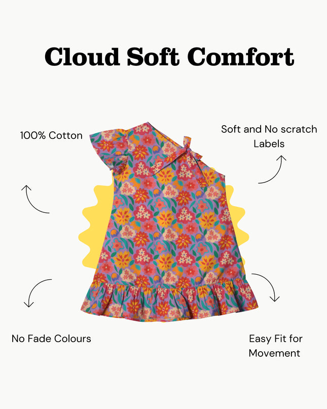 Purple Bloom Ruffle Dress