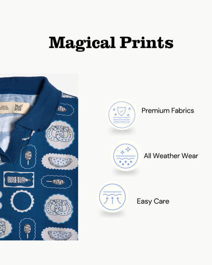 Ocean Blue Polo & Shorts Set