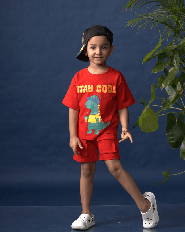 Dino Sip & Chill Tee & Cargo Shorts Set - Junibear