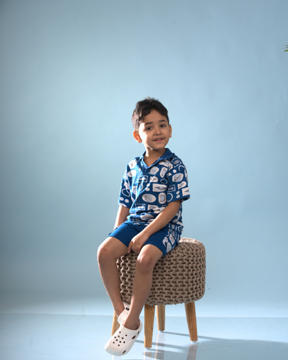 Ocean Blue Polo & Shorts Set