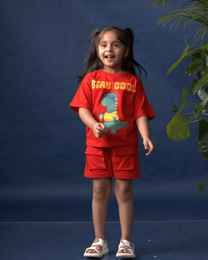 Dino Sip & Chill Tee & Cargo Shorts Set - Junibear