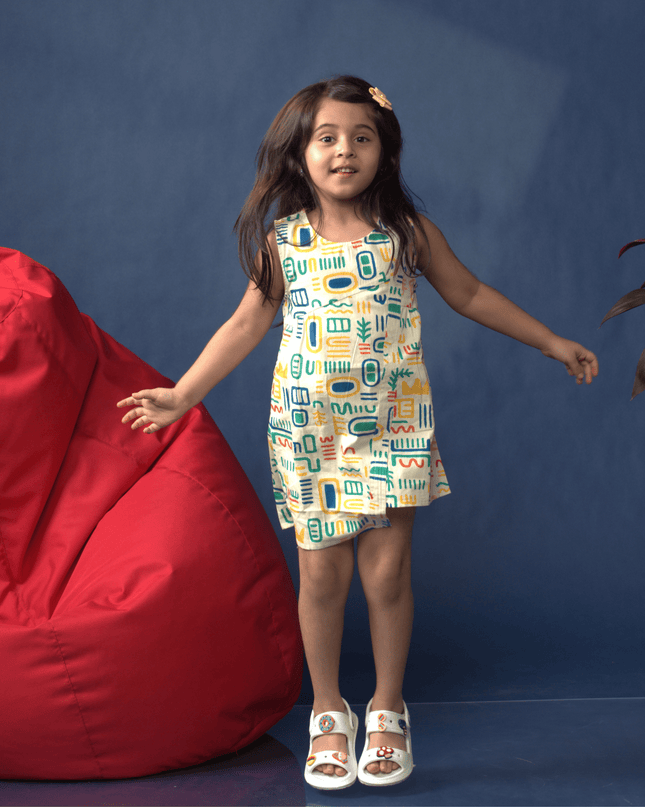 Asymmetric Doodle Dress - Junibear