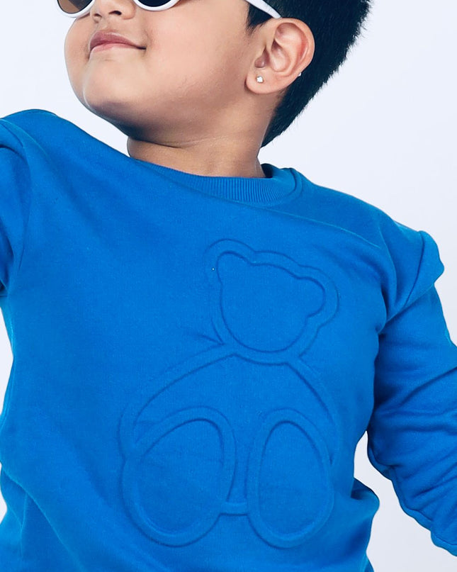 Junibear Winter Sweatshirt-Blue| Boys and Girls| 360 GSM
