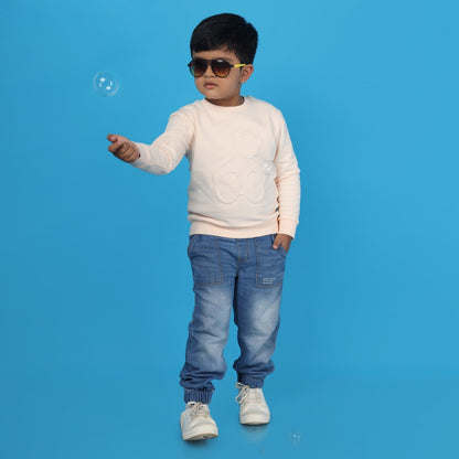 Junibear Winter Sweatshirt - Off White| Boys and Girls| 360 GSM - Junibear