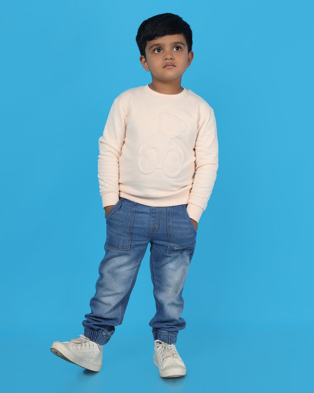 Junibear Winter Sweatshirt-Off White| Boys and Girls| 360 GSM