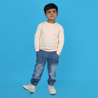 Junibear Winter Sweatshirt - Off White| Boys and Girls| 360 GSM - Junibear