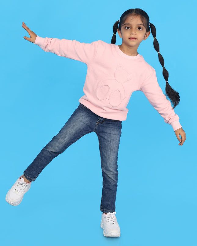 Junibear Winter Sweatshirt-Pink| Boys and Girls| 360 GSM