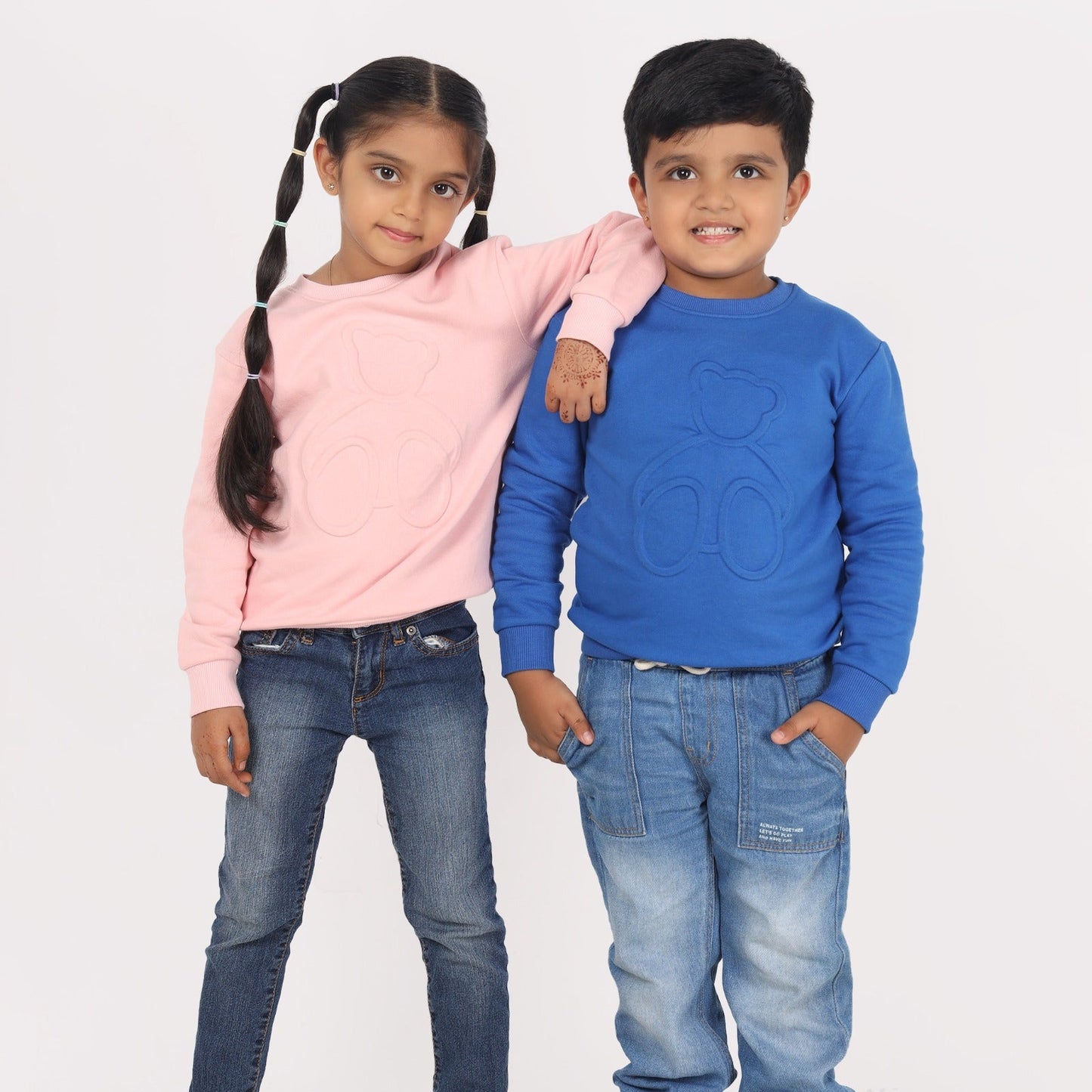 Junibear Winter Sweatshirt - Pink| Boys and Girls| 360 GSM - Junibear