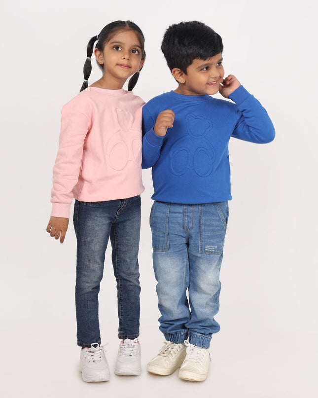 Junibear Winter Sweatshirt-Pink| Boys and Girls| 360 GSM