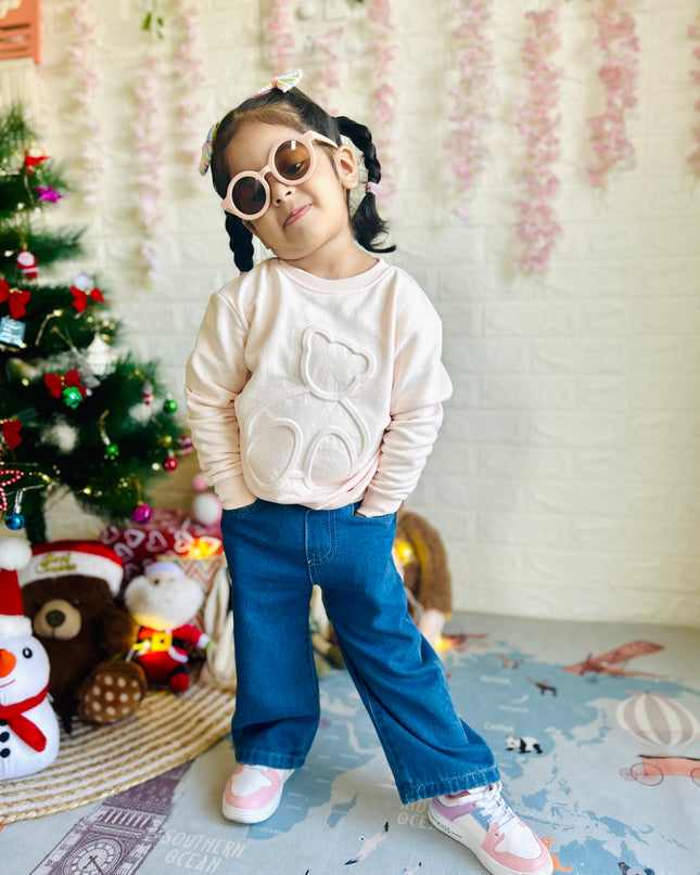 Junibear Winter Sweatshirt-Off White| Boys and Girls| 360 GSM