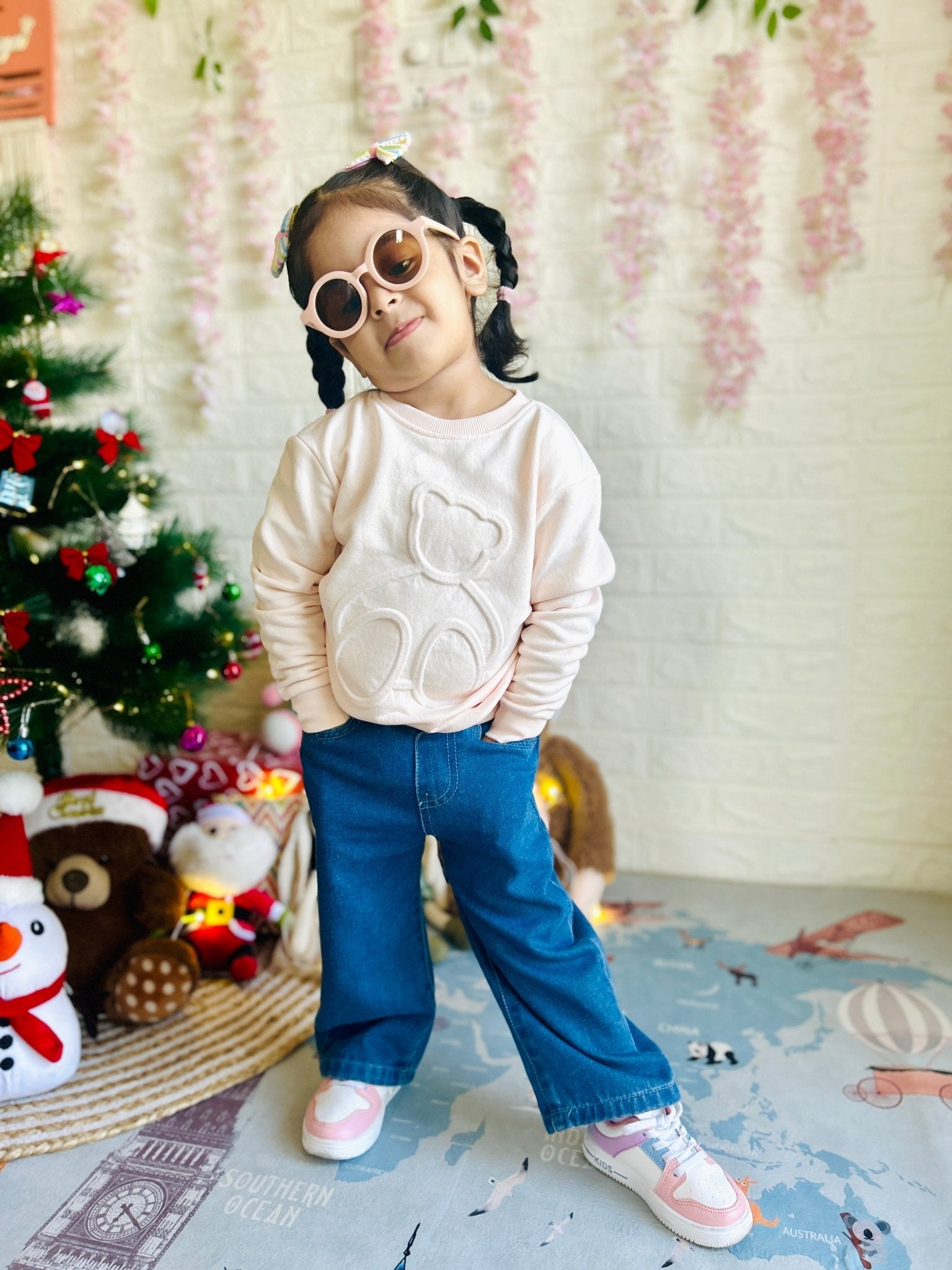Junibear Winter Sweatshirt - Off White| Boys and Girls| 360 GSM - Junibear