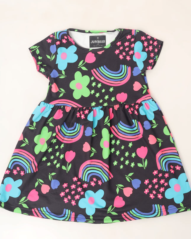 Junibear Printed Dress-Black