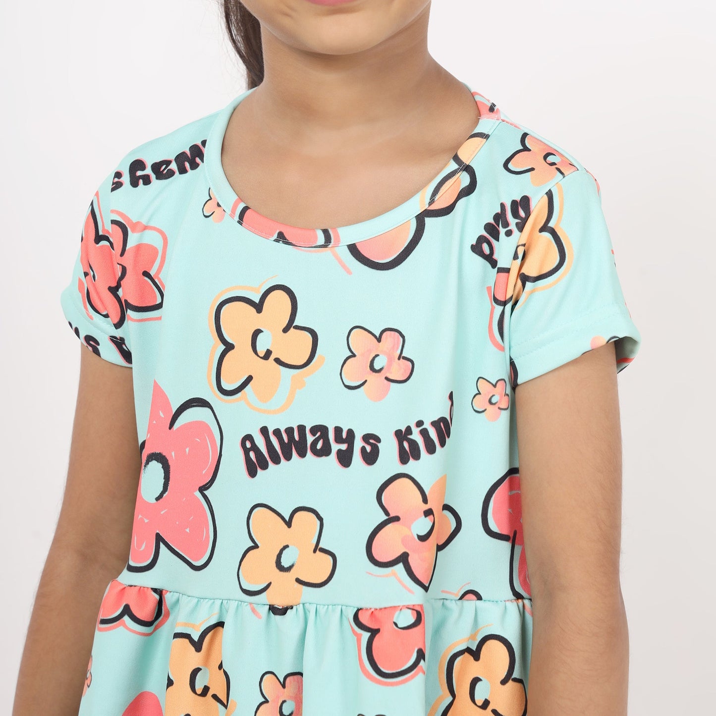 Junibear Printed Dress - Sky Blue - Junibear