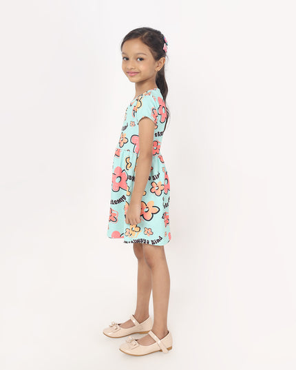 Junibear Printed Dress-Sky Blue