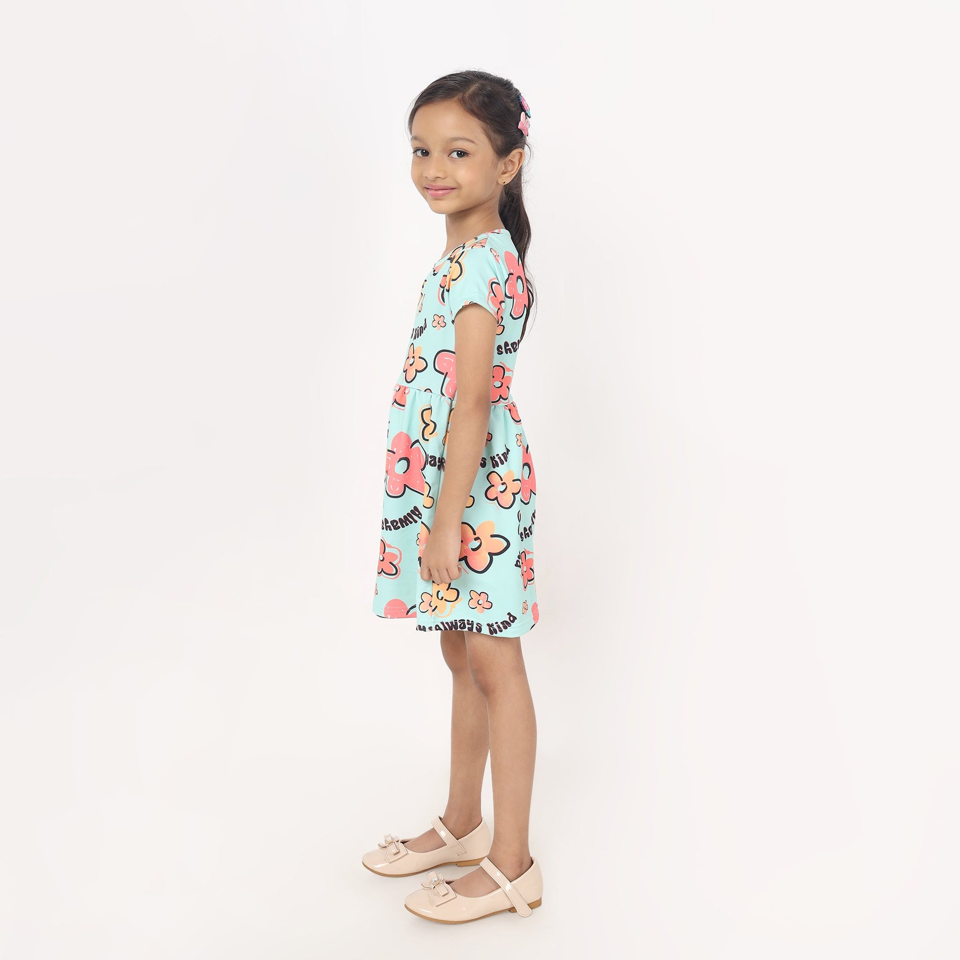 Junibear Printed Dress - Sky Blue - Junibear