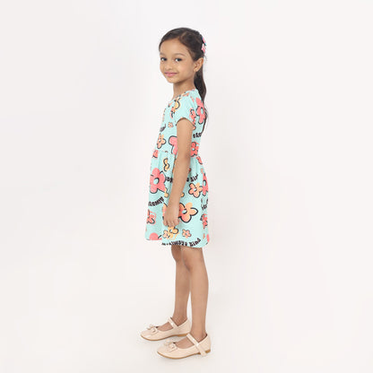 Junibear Printed Dress - Sky Blue - Junibear