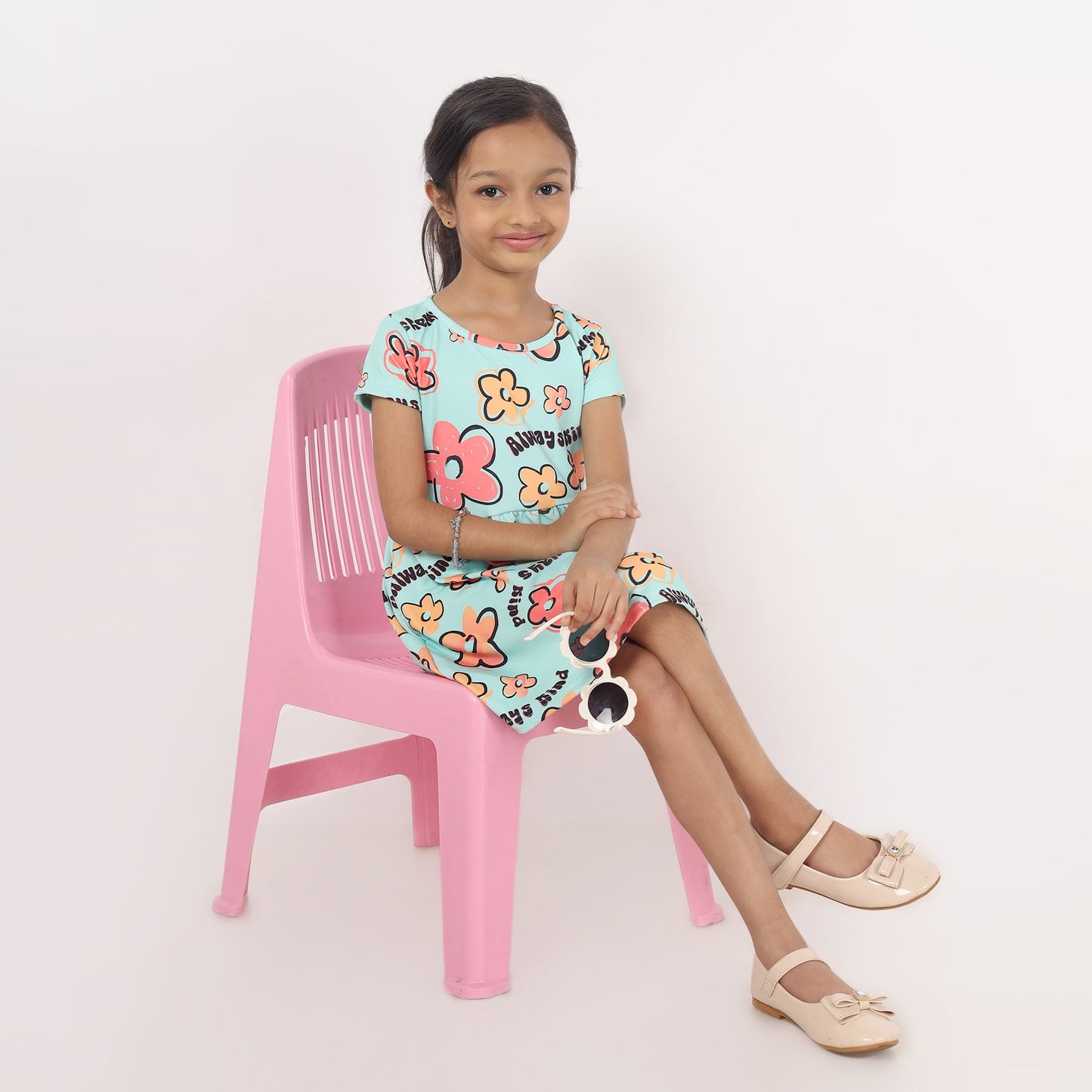 Junibear Printed Dress - Sky Blue - Junibear