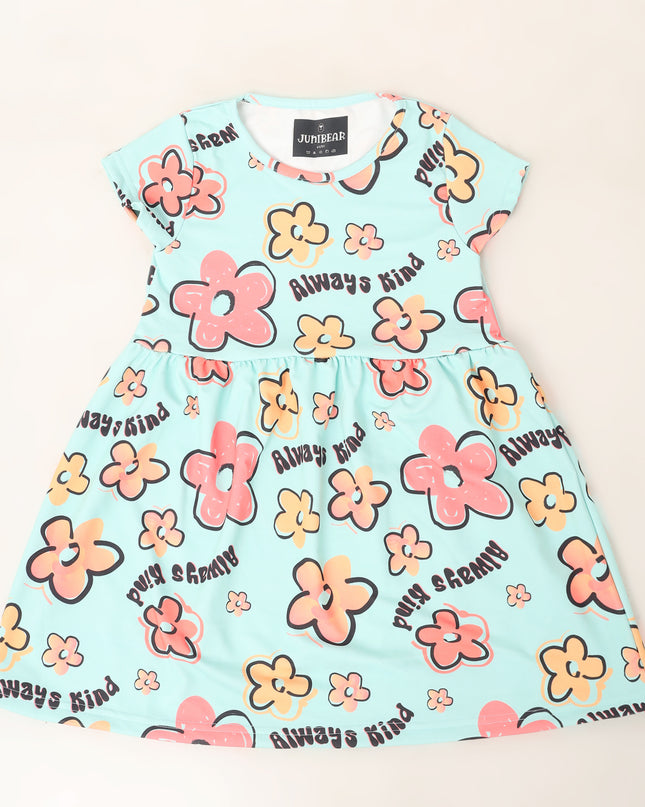 Junibear Printed Dress-Sky Blue