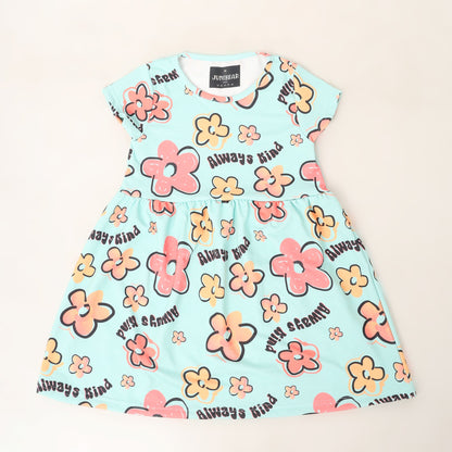 Junibear Printed Dress - Sky Blue - Junibear