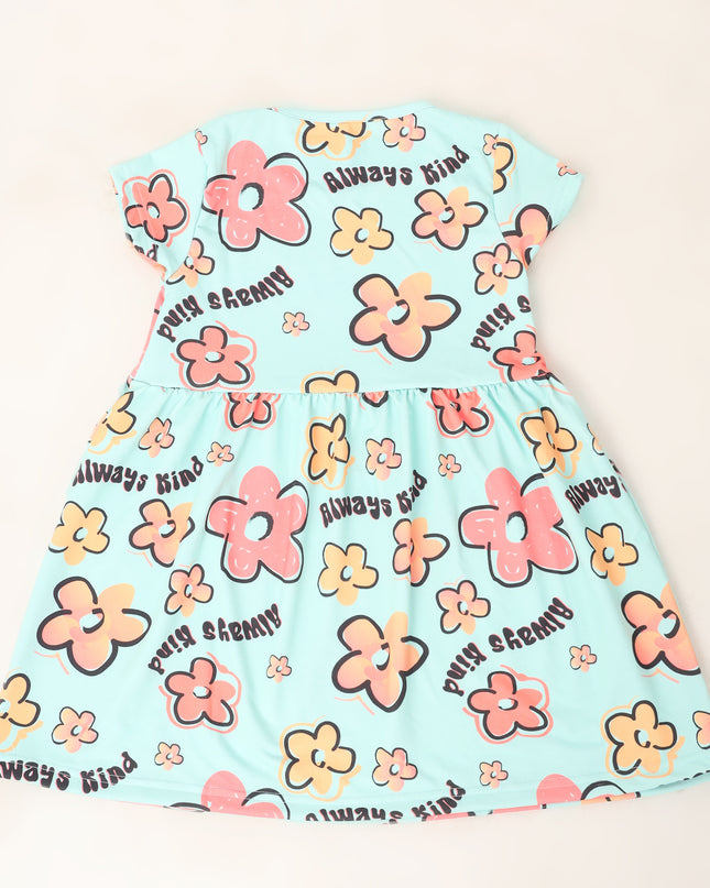 Junibear Printed Dress-Sky Blue