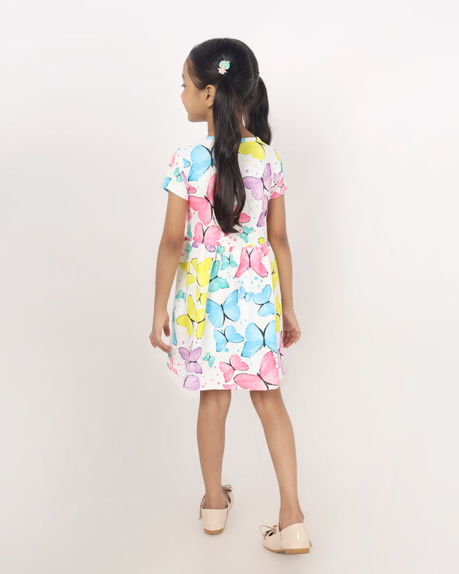 Junibear Printed Dress-Butterfly