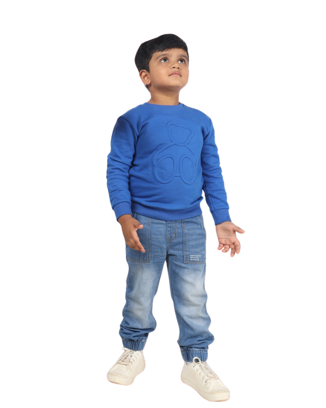Junibear Winter Sweatshirt-Blue| Boys and Girls| 360 GSM