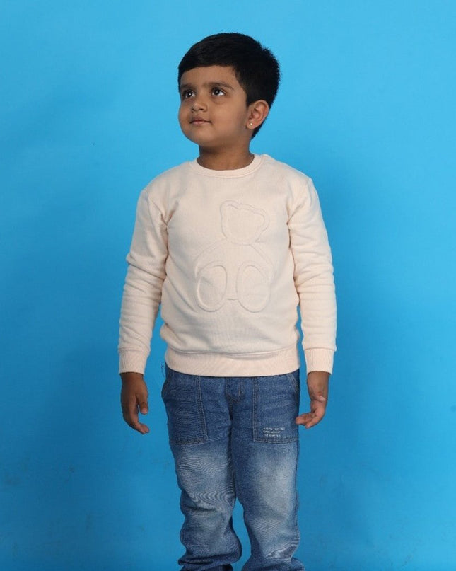 Junibear Winter Sweatshirt-Off White| Boys and Girls| 360 GSM